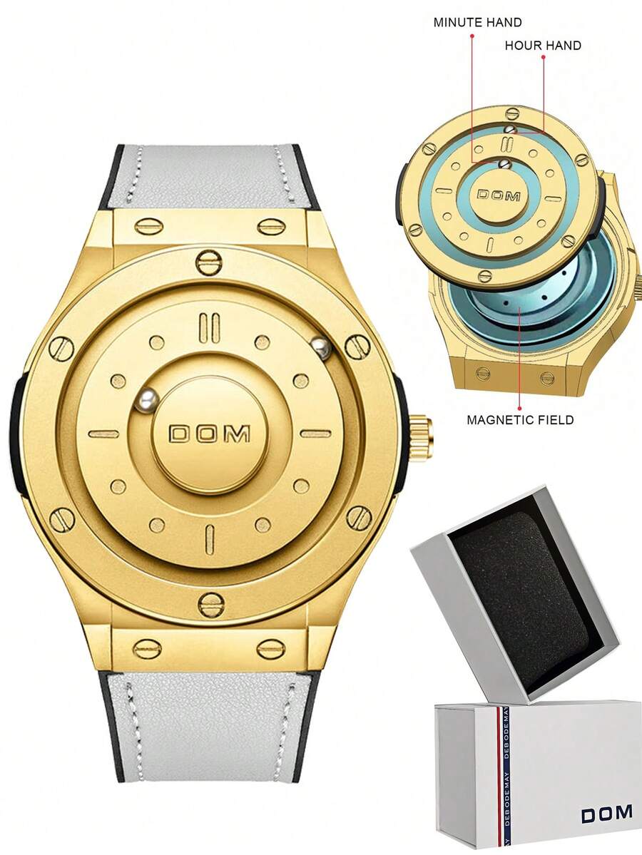 1件装圣诞节男士DOM桶形腕表 | 醒目运动硅胶表带腕表 - 男士节日礼物 - 灰色 - 查看 1