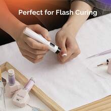 Handheld UV Light For Gel Nails, Mini Portable Cordless Nail Lamp With LCD Display, Eye-Protective Cover, Flash Curing For Glue White - White - View 2