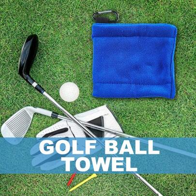 1 pieza Toalla de golf de 14cm*13cm, paño de limpieza, para limpiar palos de golf, gancho colgante para exteriores, toalla deportiva, accesorios de golf, 3 opciones de color