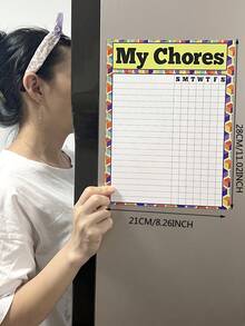 1pc Refrigerator Planner Sticker, Magnetic Memo Board, Erasable Reminder Note, Magnetic Sticky Note - M - View 7