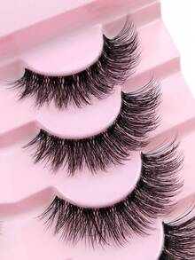 7 Pairs Clear Band Natural Look Wispy Curly False Eyelashes Cat Eye Fake Lashes Strip Transparent Band Fluffy Lashes Natural Fluffy Crossed Strip Lashes,Lashes,Eyelashes,Fake Lashes - Criss Cross lashes - View 3