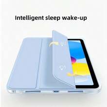哑光透明三折平板电脑保护套，适用于荣耀Pad X8a，带笔槽，全方位防震，透明TPU软壳，带笔槽，简约休闲时尚，兼容Pad 2/Pad SE 11英寸，兼容荣耀Pad X9A/X9 Pro 11.5英寸，兼容华为MatePad SE 11英寸 - 筆槽款 - 查看 9