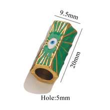 1-Piece Pack 304 Stainless Steel Vacuum 18K Gold-Plated Long Tube Red Heart Bead Jewelry Making Material Large Hole Hair Accessory Bead Bracelet DIY Component - Multicolor - View 8