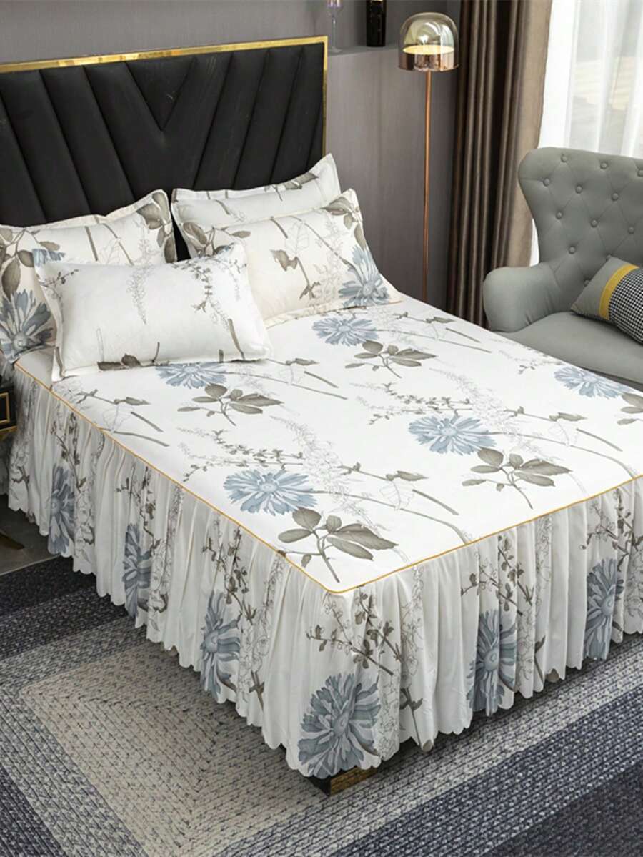 Set Perlengkapan Tidur Lembut dan Ramah Kulit, Gaya Korea, Lapisan Tunggal dengan Rumbai Bunga, Sarung Selimut Tebal Bermotif, Cocok untuk Kamar Tidur Rumah, Ruang Tamu, Asrama Mahasiswa, Dapat Dicuci dengan Mesin - MultiWarna - View 1
