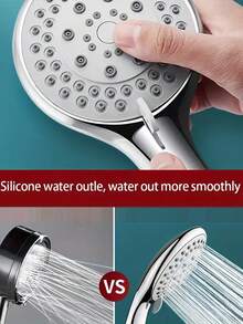 5-Setting High Pressure Handheld Shower Head Set, High Flow Showerhead With Adjustable Handheld Shower, Includes Brushed Nickel Wall Mount Bracket And 59-Inch Anti-Burst Hose. Suitable For Home And Hotel Bathrooms, Wall-Mounted Showers, Outdoor Showers And RV Showers, Ideal For Bathroom Upgrade, Providing A Refreshing Shower Experience, Great For Holiday Gifts And Daily Cleaning. - sliver-1pc - View 10