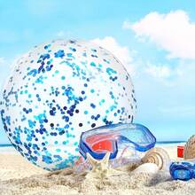 Suministros de natación - Una pelota de playa inflable con adornos de lentejuelas - Fiesta en la piscina, deportes acuáticos, adecuado para actividades al aire libre, fiestas y juegos acuáticos. Idea para regalo. - Multicolor - Ver 11
