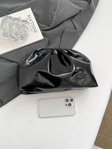 精致优雅的极简主义手提包。2026新款。复古百搭风格。女士优雅包袋。 - 黑色 - 查看 7