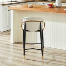 Barstools - Beige + Black + Gold + Fabric - View 11