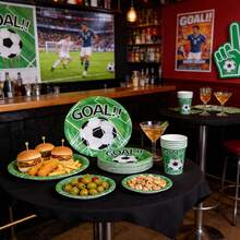69/10 Piece World Cup Soccer Party Tableware Set - 7/9 Inch Plates, 9 Oz Cups And Napkins | Serves 16 Guests For Match Watching, Birthday Picnics, Celebration Decor - Multicolor - View 3