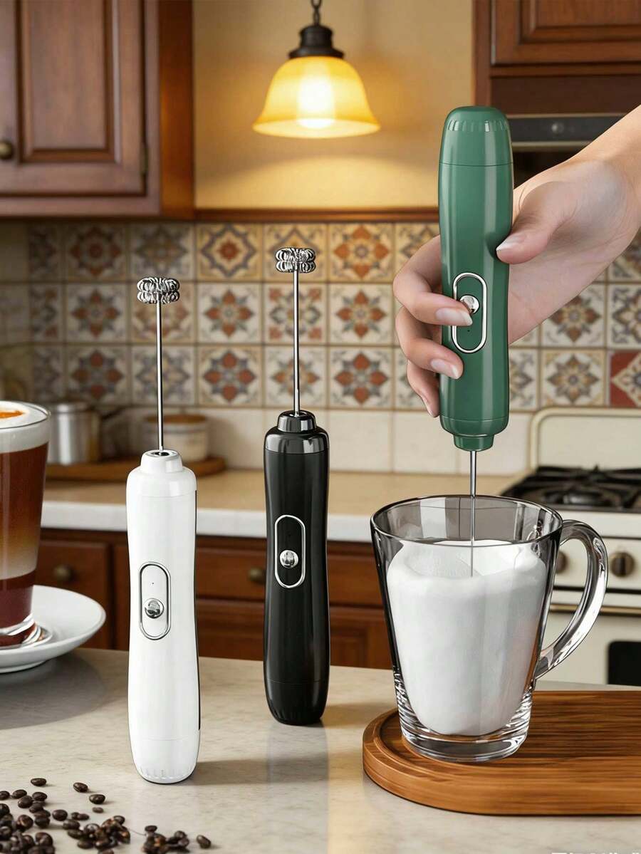 Electric Milk Frother, Mini Handheld Milk Foamer, Wireless Milk Frother For Home Use - Multicolor - View 1