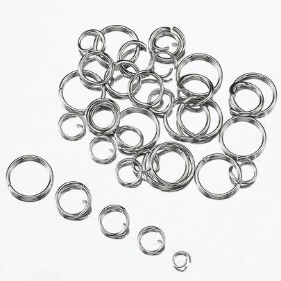 200pcs Stainless Steel Round Split Ring, Suitable For Jewelry Making DIY, Connectors For Keychains, Pendants, Jewelry Findings
