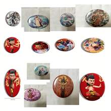 5pcs/10pcs New Nezha Chaos In The Sea Ao Bing Metal Brooch, Random Delivery Party Small Gift - Multicolor - View 8