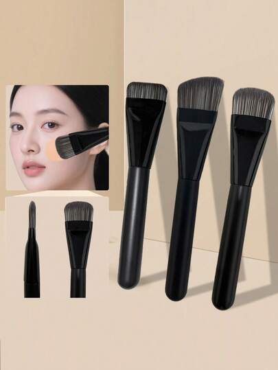 1pc Powder Brush, Blusher Brush, Liquid/Cream Blush Brush, Professional Makeup Brushes, Soft Polyester Fiber, Non-Allergenic, Seamless Coverage, Suitable For All Skin Types,Giveaways