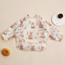 1件防水婴儿围兜，婴幼儿喂食围裙，带大口袋，适合6-36个月宝宝 - 彩色 - 查看 13