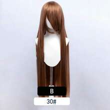 100cm Long Straight Synthetic Lolita Wig For Halloween Party Cosplay, Available In Gold, Blue, Red, Pink, Green, Purple, Suitable For Women Halloween Party - Multicolor - View 28