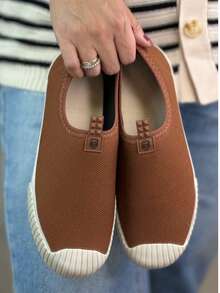 Tênis Meia Feminino Adulto tenis academia feminino  Slip On Calce Fácil Esportivo Leve Casual 34 ao 39 - Marrom - Visão 11