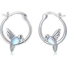 ¡RecomendadoAretes hipoalergénicos de panda/unicornio/colibrí/delfín para mujer, de plata esterlina 925 con diseño de animales, joyería para orejas sensibles¡Top de Temporada - Tradicional - Ver 9