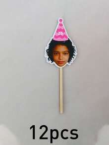 Custom Photo Cupcake Toppers, Birthday Cakes And Party Decor, Personalized Face And Age Cake Picks For Dessert Tables, Customized Celebration Cake Decorations For Family Moments And Friend Gatherings, Customizable Name And Number Design, Pet Picture - Style a - View 19