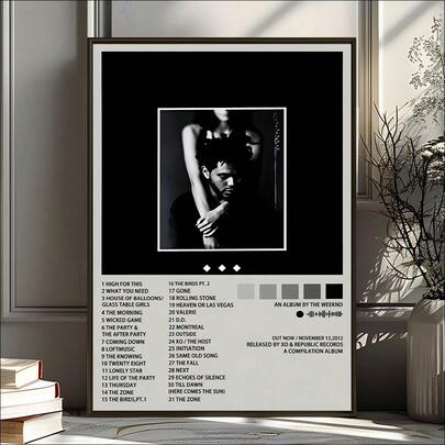 لوحة كانفاس بدون إطار، فن موضوع ألبوم موسيقي، لوحة جدارية كانفاس، عمل فني، هدية، مناسبة لغرفة النوم والمكتب وغرفة المعيشة والمقهى والبار وديكور الجدران والمنزل والسكن الجامعي