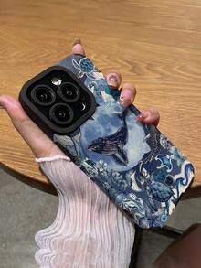 Ốp điện thoại Ocean 1pc thời trang cá nhân hóa họa tiết mặt trăng, sọc dọc, chất liệu giả da, chống sốc, chống bám vân tay, thích hợp làm quà tặng sinh nhật/ngày lễ cho bạn bè, gia đình, người yêu, tương thích với Apple và các dòng điện thoại khác. - Nhiều màu - Xem 5