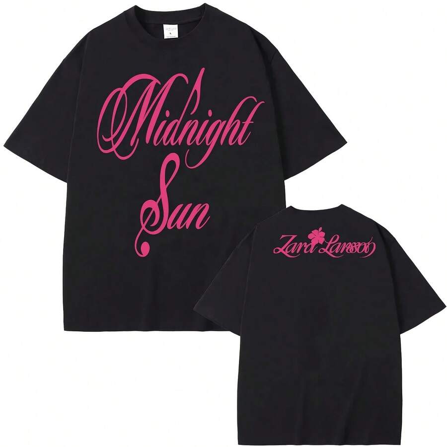 Midnight Sun Tee ZaraS Larsson Singer's Same Style Tee-Shirt Summer Casual 100%Cotton Tshirt Camiseta - 黑色 - 查看 1