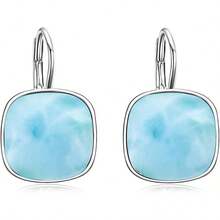 ¡RecomendadoAOBOCO - Aretes de plata esterlina adornados con cristales de Austria, aretes de vidrio cuadrados con corte de cojín, hipoalergénicos, joyería de aniversario de cumpleaños, regalos para mujeres¡Top de Temporada - Negro - - Ver 22