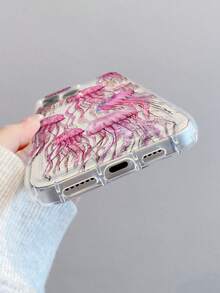 1pc Thick Transparent Anti-Drop UV Painted TPU Phone Case With Minimalist Leopard Print & Pentagram Pattern, Provides Lens Protection And Can Be Used As A Protective Cover, Compatible With IPhone, Great For New Year, Christmas, Halloween Or Valentine's Day Gift - Multicolor - View 5