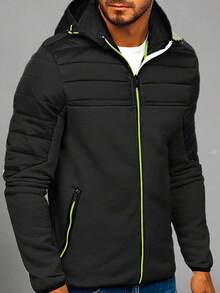 Shendy Vendy Men's Sweatshirt With Sports Hood With Zipper Hoodie - 黑色 - 查看 4