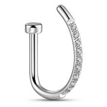 1PC ASTM F136 Titanium CZ Fake Nose Rings Hoops D Shaped Screw Nose Studs Ring Clip On Nose 18G Piercing Body Jewelry For Women Men Fashion - D Ring - View 13