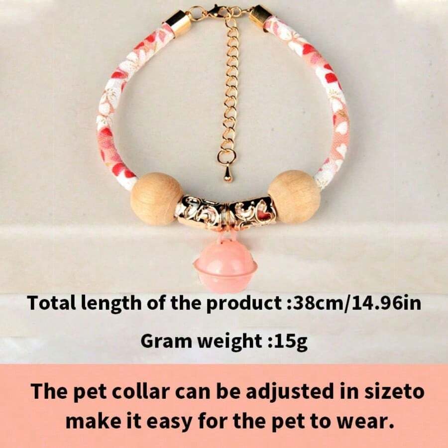1 pieza Collar ajustable para mascotas con campana, collar para mascotas no apretado adecuado para gatos y perros pequeños - Multicolor - Ver 1
