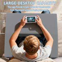 Multi-Functional Lap Pillow Desk - GamingPillow For Lap, Reading Pillow For Adults &Book Pillow With Storage And Adjustable - 淺灰色 - 查看 7