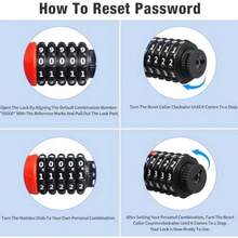 Candado de cadena de bicicleta resistente de 3.2 pies con combinación de 5 dígitos, cadena resistente a cortes de 6 mm para bici - como en la foto - Ver 11