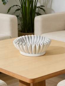 Tazón decorativo grande, tazón decorativo blanco, decoración del hogar - Tazón plisado - Tazón ondulado - Tazón con escamas - Tazón de llaves de moda, adecuado para la mesa de entrada - Multicolor - Ver 12