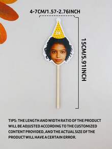 Décorations personnalisées de gâteau, pics de gâteau avec photo et âge pour tables de dessert, décorations de gâteau de célébration personnalisées pour moments en famille et rassemblements d'amis, design personnalisable de nom et de numéro, photo d'animal de compagnie - StyleB - Voir 6