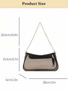 Summer Clear Bag For Stadium Events Chain Shoulder Bag PVC Transparent Bag Jelly Black Purse Handbag Beach Bag Stadium Bag For Travel Birthday Gift - Multicolor - View 11