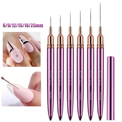 Needle Tip Nail Art Liner Brush Ultra Thin Metal Rod Colored Drawing Flower Hook Line Practical Manicure Tool