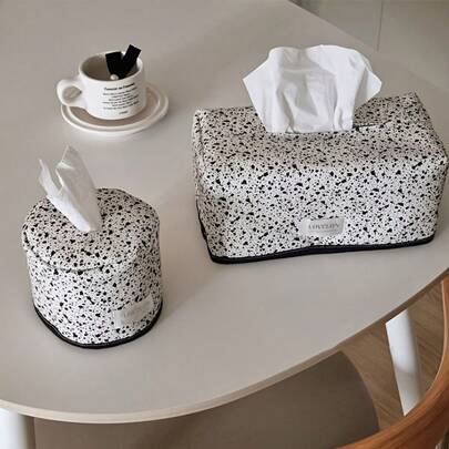 1pc Rectangular Splatter Ink Paper Towel Box, Retro Paper Towel Bag, Ink Splash Design, Suitable For Wet Wipes, Perfect For Storing Paper Towels In The Living Room, Compact Size Takes Up Little Space, Effective Paper Towel Storage, Keeping The Desk Tidy. Rounded Corners Without Burrs, Non-Slip Bottom For Stability, And Reassuring To Use. High-Quality Material, Resistant To Deformation And Easy To Clean, A Practical Storage Item That Enhances Home Happiness, A Must-Have For Renters And Decorators To Create A Neat And Attractive Home Environment!