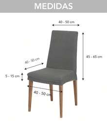 Pack Funda de Silla ajustable modelo KYOTO de VALENTIA HOME, Elástica, Desmontable y Lavable – Pack de 2, 4, 6. Variedad de colores. Perfectas para Comedor y Cocina - ANTRACITA - Ver 6