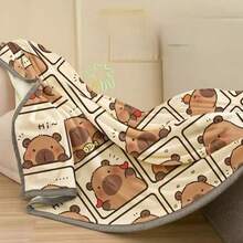 Manta de oficina, manta de terciopelo coral universal de cuatro estaciones, toalla, colcha, manta de sofá, manta de aire acondicionado, manta, chal, siesta de otoño - Caqui - Ver 4