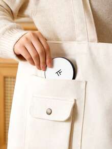 Tom Ford Espejo de maquillaje, de doble cara, con cubierta blanca, espejo compacto, espejo de viaje, espejo de tocador - blanco plateado - Ver 1