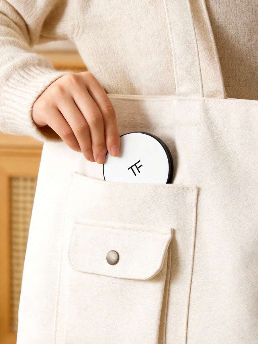 Tom Ford Espejo de maquillaje, de doble cara, con cubierta blanca, espejo compacto, espejo de viaje, espejo de tocador - blanco plateado - Ver 1