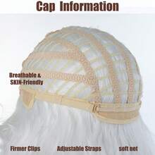 长款蓬松白色复古假发，适合化装舞会和角色扮演 - 白色 - 查看 9