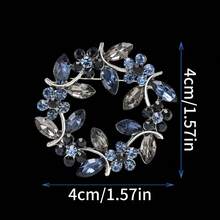 Ghim cài áo hình vòng hoa cành ô liu thời trang 1/4, ghim cài áo hình vòng hoa đính đá bằng hợp kim, phụ kiện thời trang, phụ kiện váy áo lễ hội, quà tặng cho bạn bè. - màu sắc - Xem 10