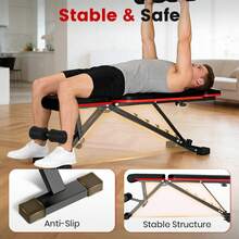 Workout Bench, Adjustable Weight Bench With Leg Extension And Leg Curl, Extended Headrest, 700LBS Preacher Curl Bench Incline Decline Flat Workout Bench For Home Gym Full Body Exercise,6-Backrest Positions For Arms, Muscle & Chest Press Training - Black With Red Trim - View 6