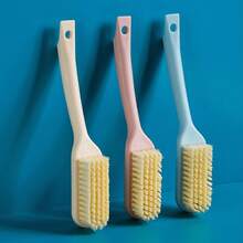 Plastic Long-Handled Shoe Brush, Hangable Plastic Shoe Cleaning Brush, Multi-Functional Plain-Colored Cleaning Brush, Does Not Damage Shoes, Soft Bristles Do Not Hurt Hands - Blue - View 3