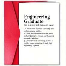 1pc Engineering Graduate Greeting Card With Envelope, 12x18cm, Premium Paper, Congrats Note For Family, Friends, Classmates, Graduation Ceremony - Multicolor - View 7