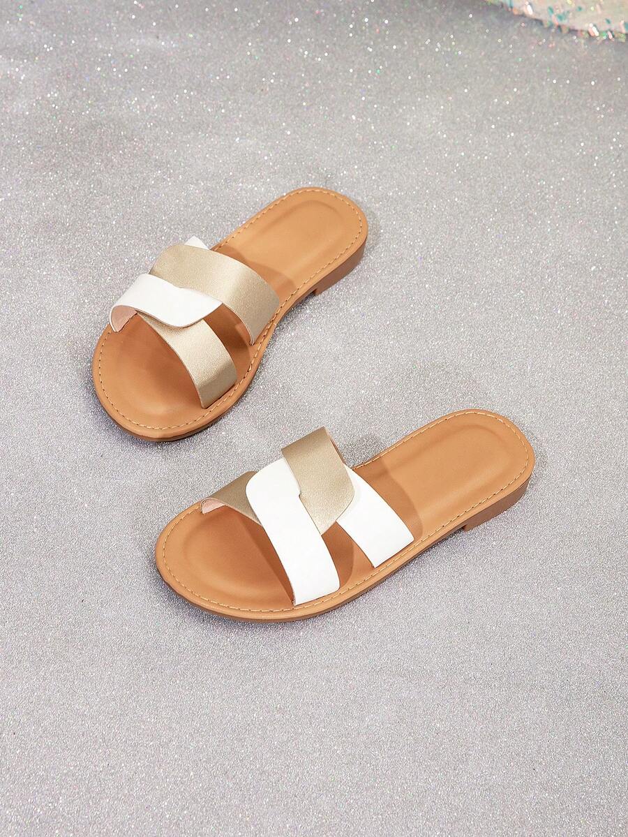 1 Pair Fashionable, Comfortable And Casual Children Flat Slippers - Multicolor - View 1