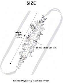 1 Stück handgefertigter Marquise-Strass Braut Haarreif - elegantes Blattdesign Hochzeit Haarband für Bräute und Brautjungfern, funkelndes Abschlussball Haaraccessoire - Silber - Übersicht 8