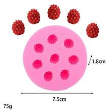 适用于DIY蓝莓和覆盆子造型工艺品、树脂制品、蜡烛制作的硅胶模具，易脱模多功能模具 - 粉紅色 - 查看 4