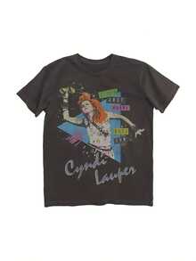 Cyndi Lauper " Just Wanna Have Fun" Vintage 80s Music T-Shirt - Iconic Song & Iconic Face Graphic, 180gsm Retro Tee, Unisex Casual Wear For Concerts, Parties, Everyday Outfits (For Women & Men) - màu đen - Xem 1